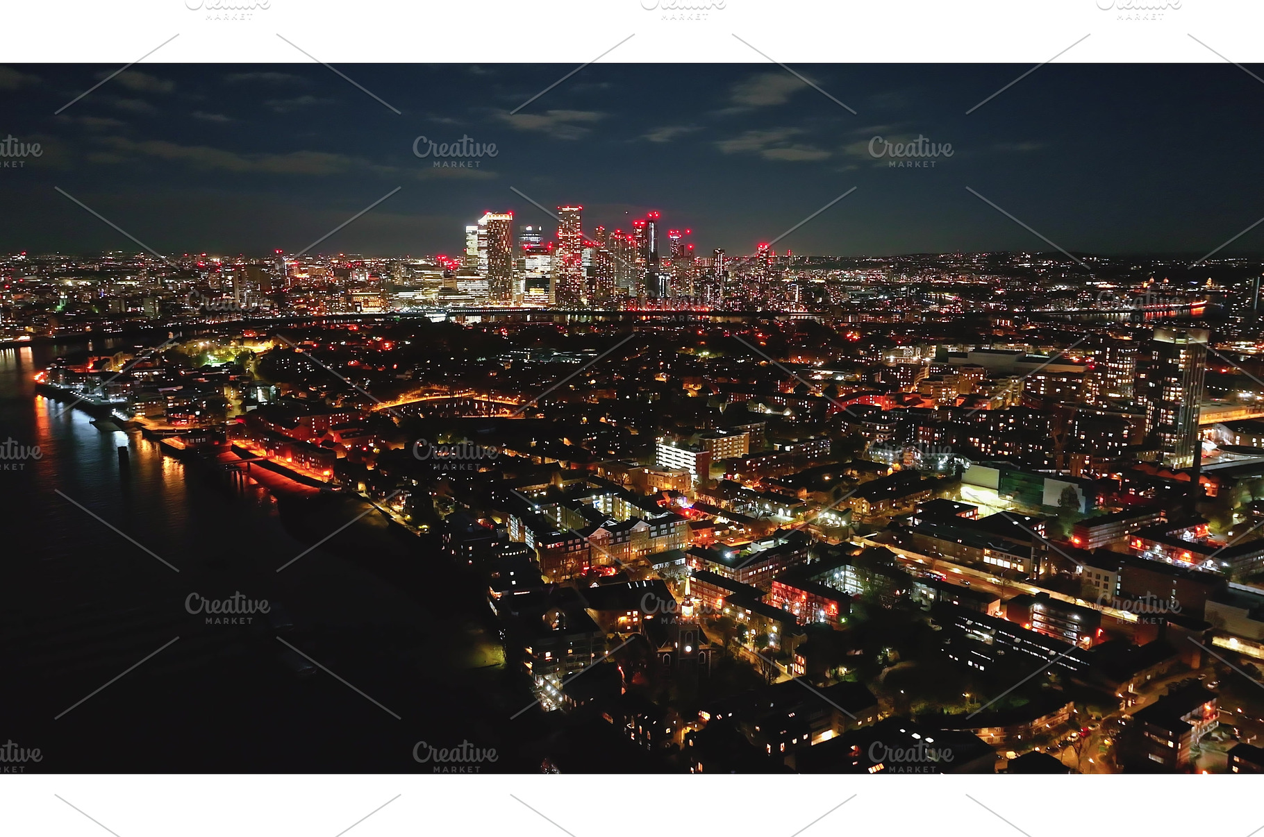 Canary Wharf illuminating London's, an Architecture Photo by Goinyk
