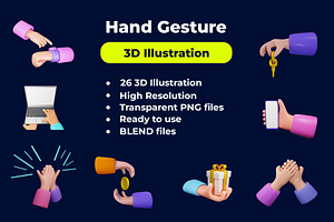 Hand gesture 3d illustration, a 3D by Kurniawan98