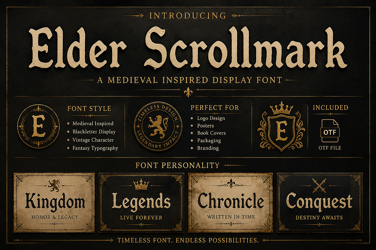 Elder Scrollmark – Blackletter Font, a Blackletter Font by Wow Magic (Photo 2 of 4)