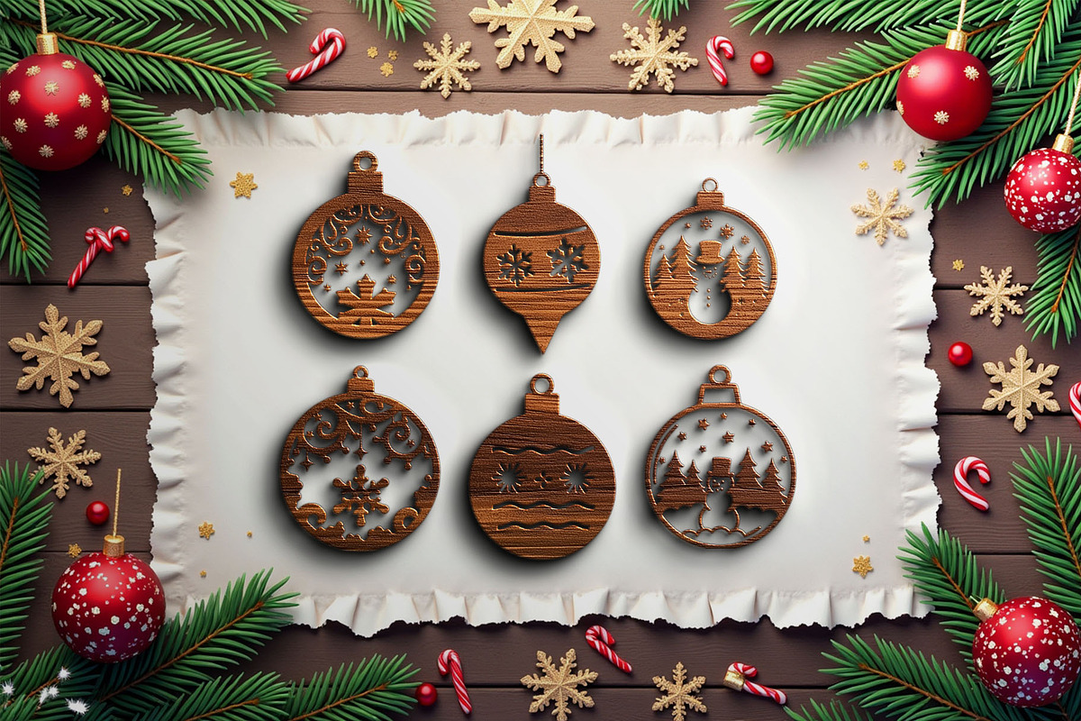 Christmas Laser Cut Ornament Bundle, a Graphic by musafir_fashion (Photo 1 of 14)