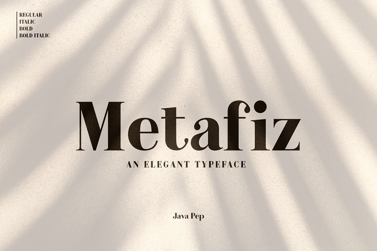 Metafiz - An elegant font, a Serif Font by Java pep (Photo 1 of 13)