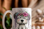 Whimsical Dogs Floral Clipart Spring, a Graphic by one-touch (Thumbnail 4 of 19)