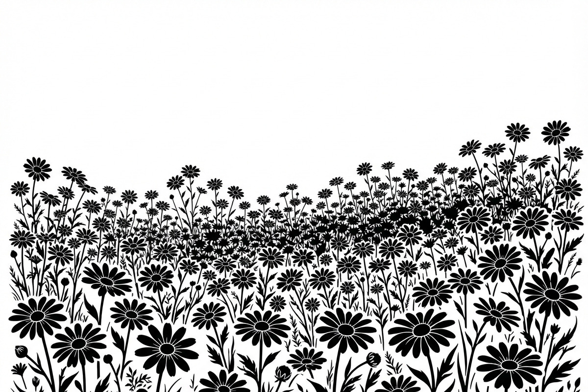 60 Daisy Flower Field Silhouette, a Seasonal Illustration by Amazin_art (Photo 1 of 28)