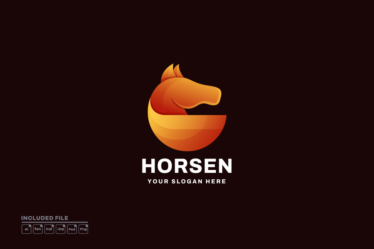 Horse Gradient Logo Vector, a Branding & Logo Template by yuanesei