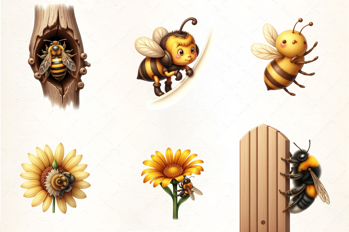 Bees Peeking Around Corner Sublimati, an Illustration by CrexoraLab (Photo 1 of 5)