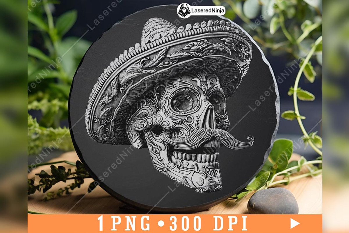 Skull Sombrero Hat Mustache Gothic, a Background Graphic by LaseredNinja (Photo 5 of 7)