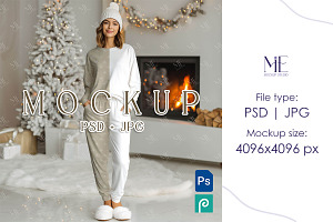 Women’s Pajama Mockup Adult Loungew, a Mockup by Mie Mockup Studio