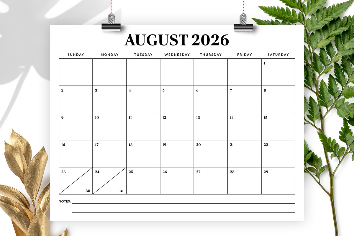 2026 8.5 x 11 Inch Calendar Template, a Stationery Template by Running With Foxes (Photo 4 of 5)