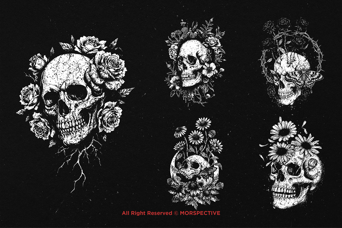 10 Bundle Dark Art Floral Death, an Illustration by Morspective (Photo 3 of 7)