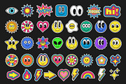 COOL POP ART VECTOR STICKERS SET, a Decorative Illustration by craftlove (Thumbnail 2 of 4)