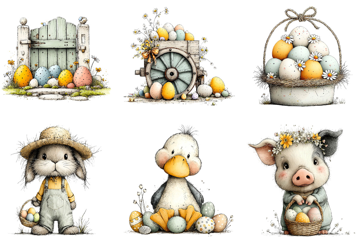 Farmhouse Easter Clipart, an Illustration by Sublimation Artist (Photo 7 of 7)