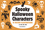 Spooky Halloween Characters, a Seasonal Illustration by Komet & Flicker (Thumbnail 1 of 6)