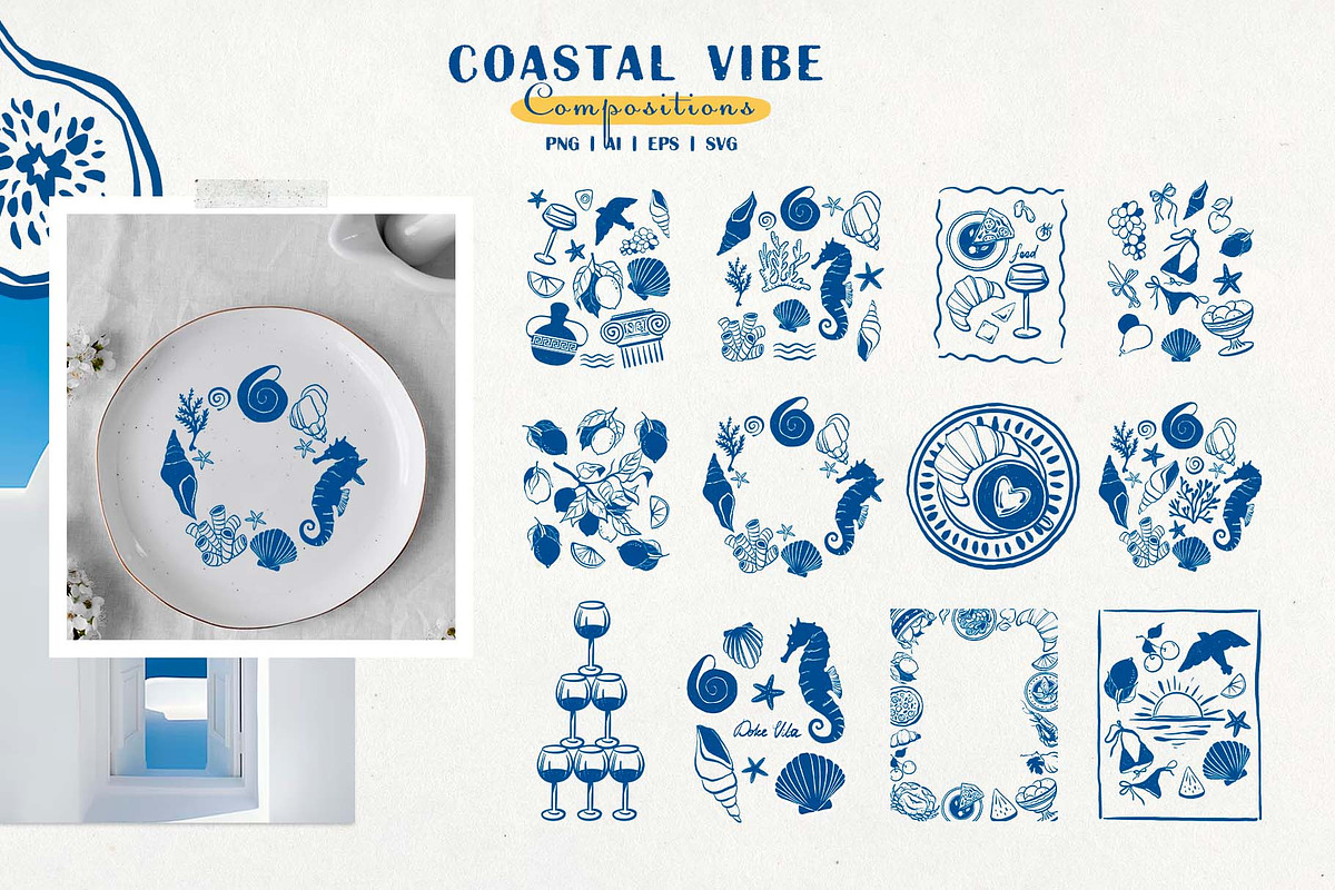 Coastal vibe. Summer clipart set, an Object Graphic by VerAna (Photo 9 of 20)