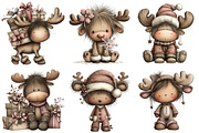 Quirky Christmas Moose Clipart, an Illustration by Craft Nest (Thumbnail 7 of 10)