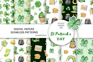 St. Patrick's Day Seamless Patterns