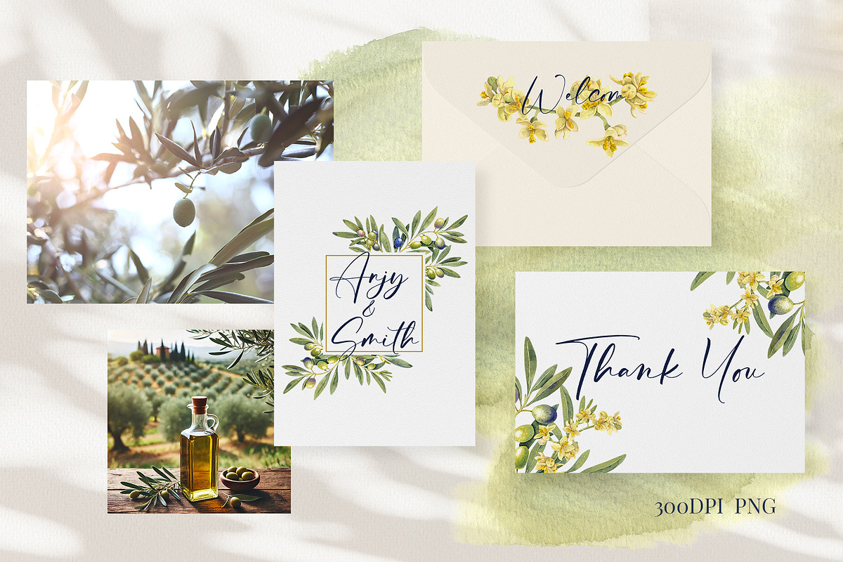 Olive Branches Watercolor Clipart, a Food Illustration by YarovaArt (Photo 22 of 28)