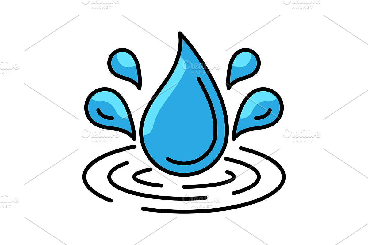 Water drops icon., a Solid Icon by incomible