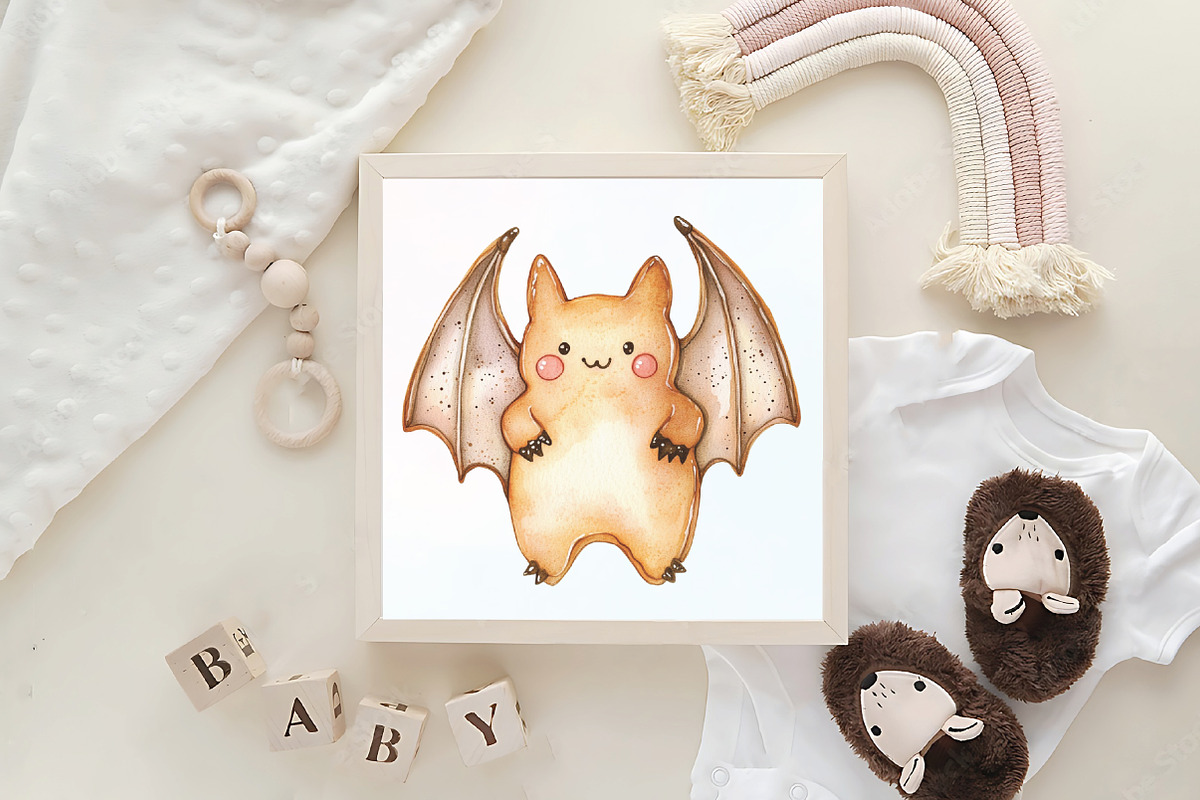 Watercolor Cute Spooky Clipart, an Illustration by CraftArtStudio (Photo 6 of 6)
