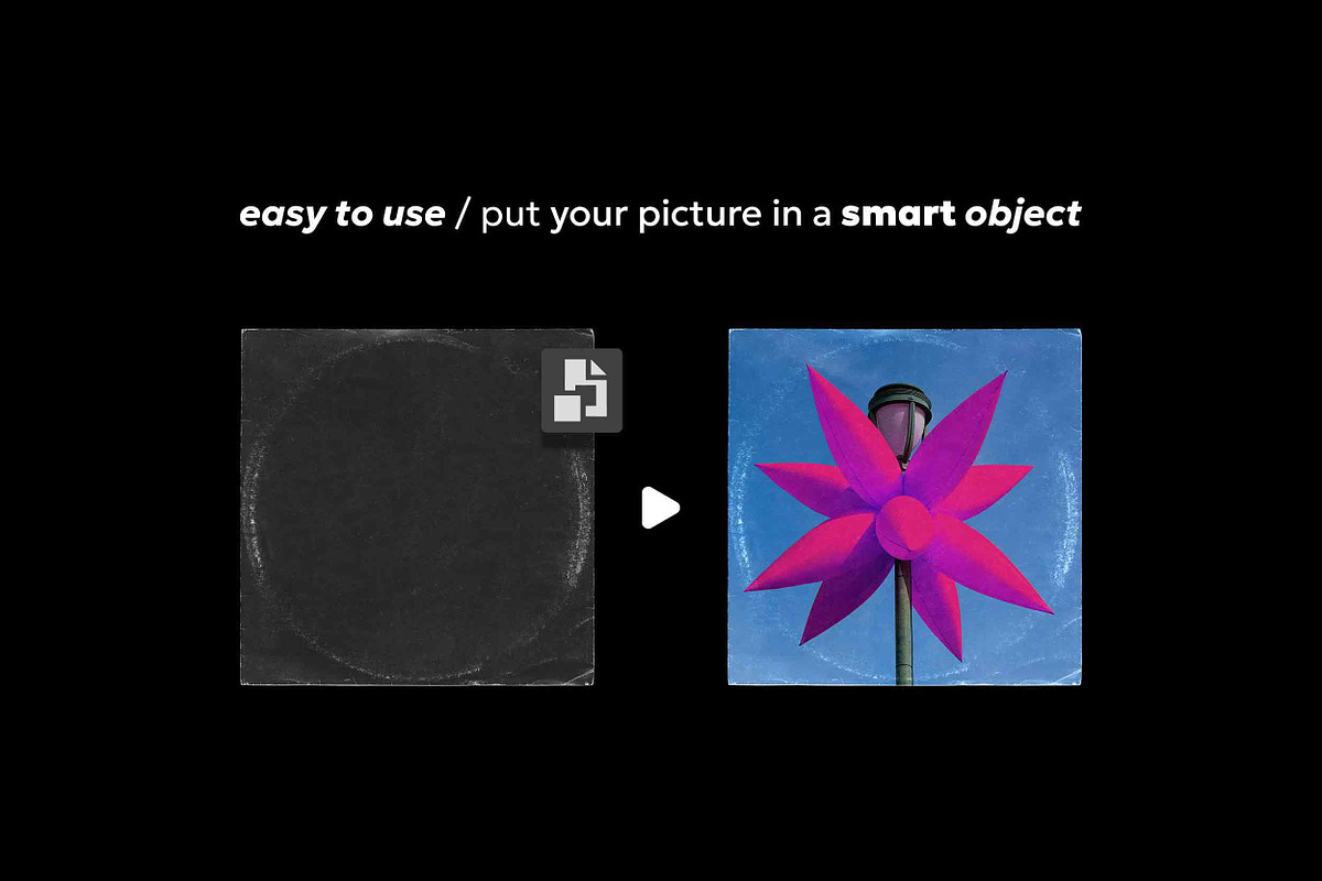 Vinyl Record Cover Mockup, a Packaging Mockup by BORT GRAPHIC (Photo 5 of 7)