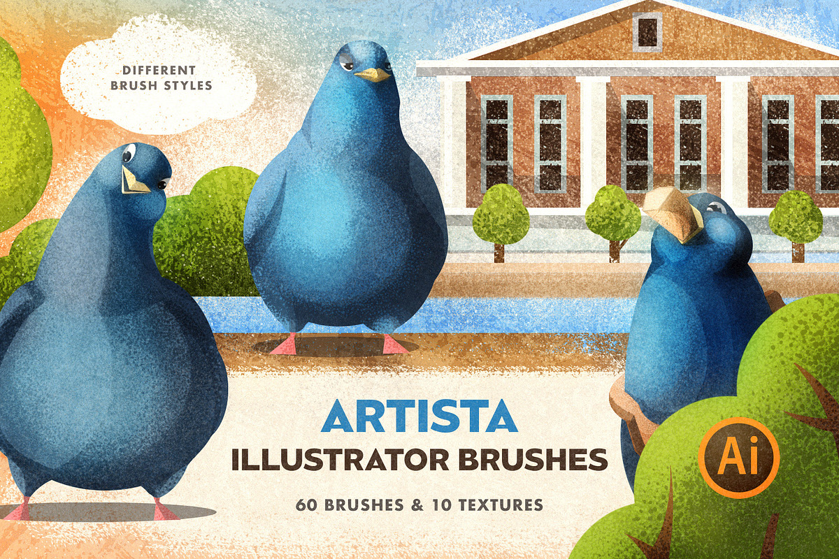 Artista Brushes for Illustrator, a Brush Add-On by pixelbuddha.net (Photo 1 of 9)