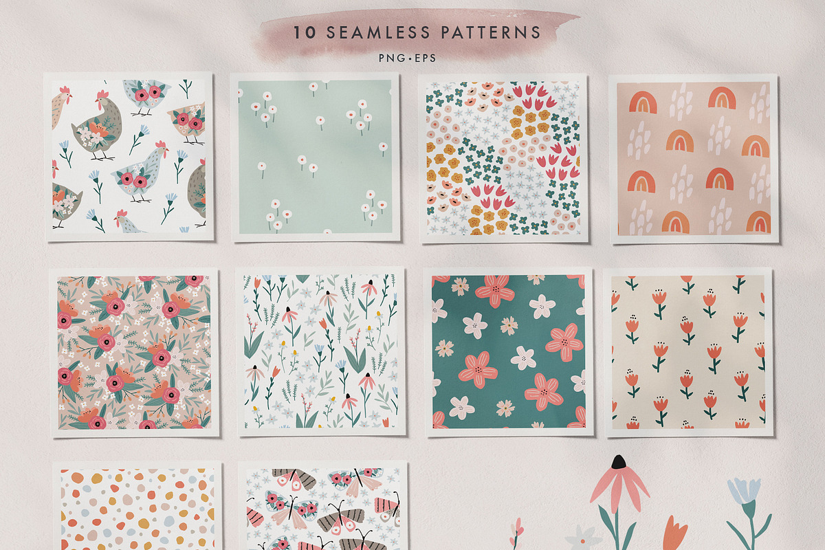 Floral & abstract spring set, an Animal Illustration by Tabita's shop (Photo 11 of 16)