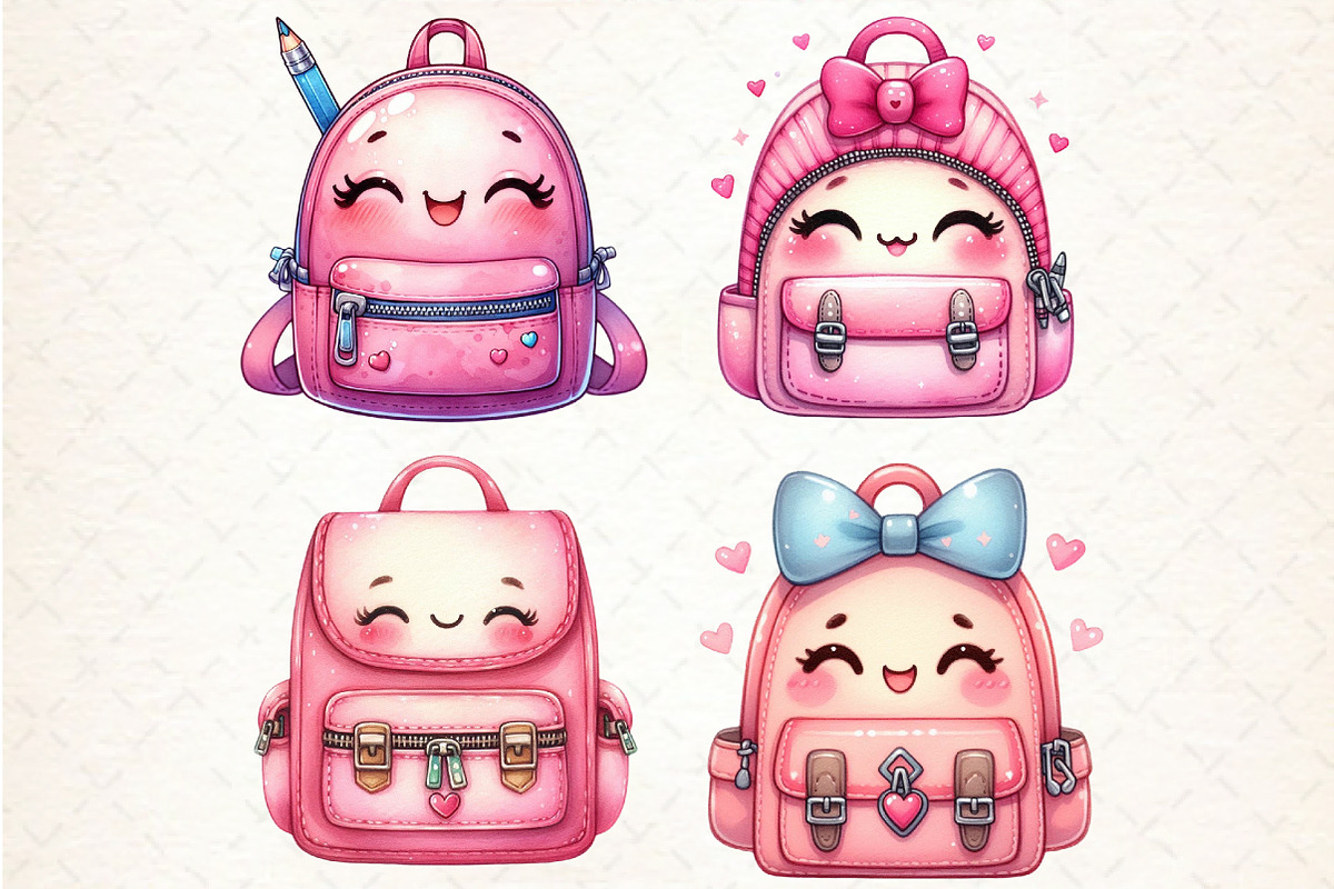 School Cute Bag Sublimation Clipart, an Illustration by Libby Wishes (Photo 4 of 6)