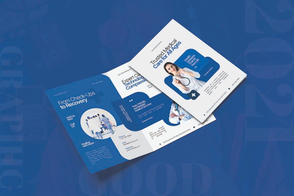 Blue Shape Medical - Bifold Brochure, a Brochure Template by AQR Studio (Photo 2 of 2)