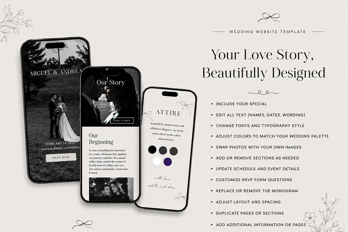 Wedding Website Canva Template, an UI Kit Template by SKVidz (Photo 5 of 7)