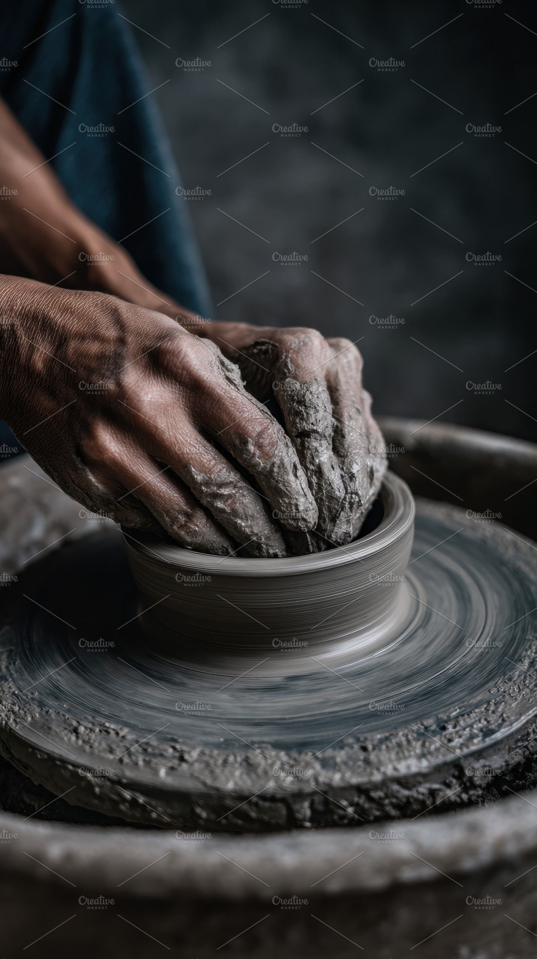Artisan hands shaping raw clay, an Arts & Entertainment Photo by Virgo Studio