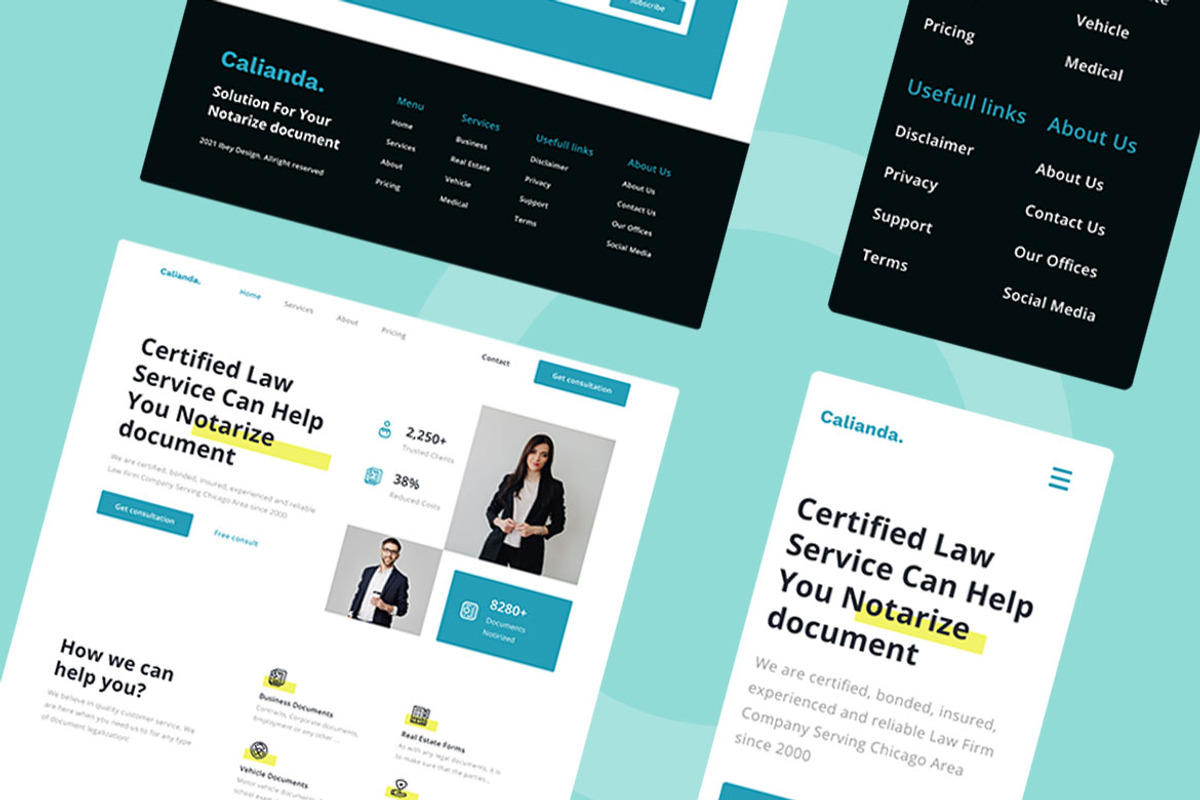 Notary Public Web Design, a Wireframe Template by INSPR STD (Photo 4 of 5)