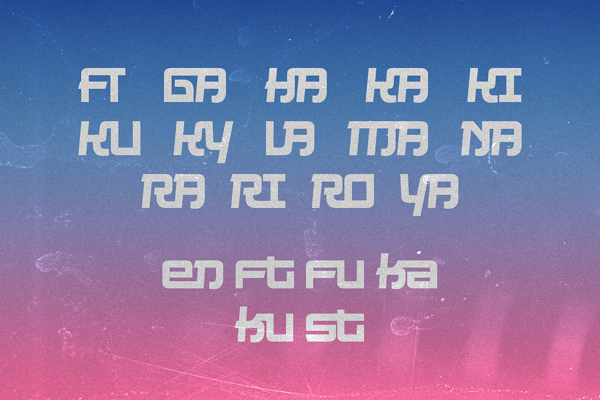 Cas Kirigami Oriental Typeface, a Sans Serif Font by Casloop Studio (Photo 9 of 15)
