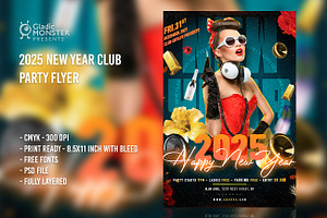 New Year Party Flyer Template, a Flyer Template by GladicMonster
