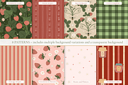 Strawberry Jam – Patterns & Clipart, a Pattern Graphic by PenguinArtStudio (Thumbnail 2 of 14)
