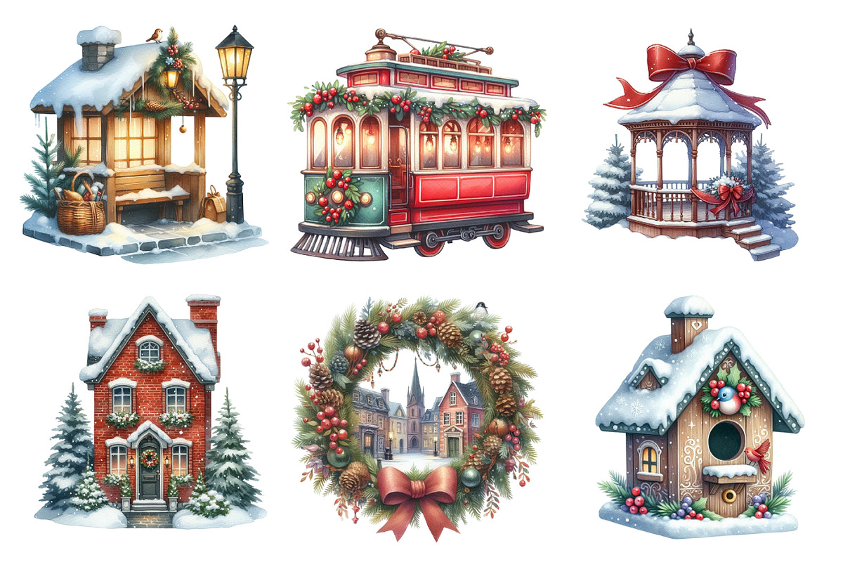 Cozy Winter Town Clipart, an Illustration by Daily.Designs (Photo 5 of 5)