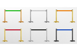 Belt barrier with color rope on, an Object Illustration by art PVP - market