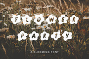 FLOWER PARTY | groovy flower font, a Font by Loryn Ipsum (Thumbnail 1 of 11)