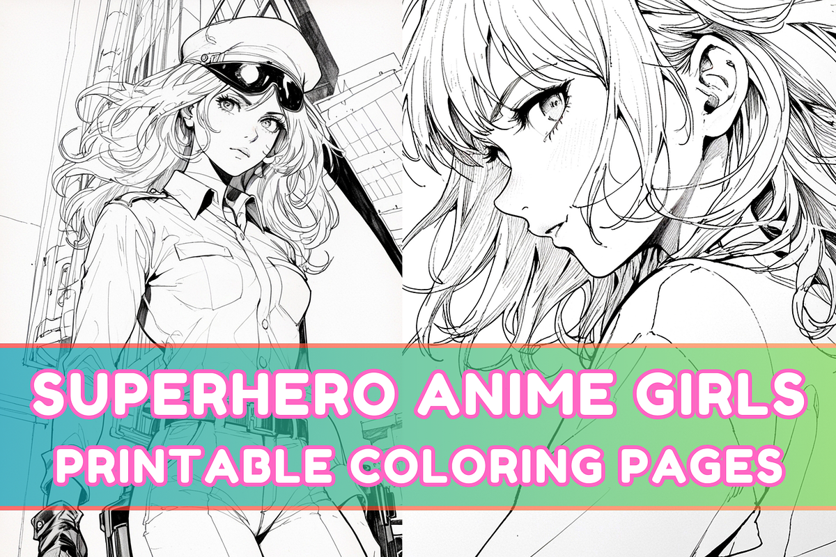 Superhero Anime Girls Coloring Pages, a Person Illustration by Image for Sale (Photo 1 of 3)