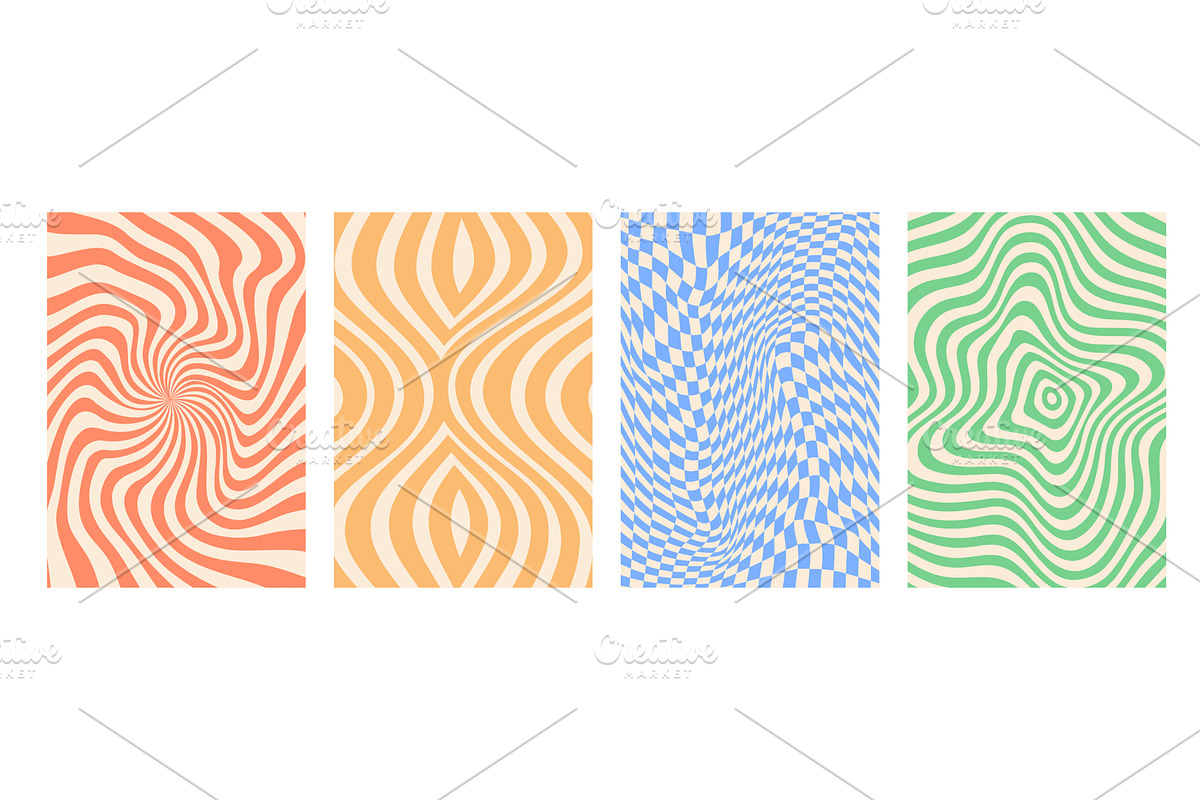 Retro psychedelic groovy pattern, a Decorative Illustration by Buch&Bee