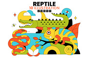 10 Reptile Animals Illustration, an Animal Illustration by denayunebgt (Thumbnail 1 of 4)