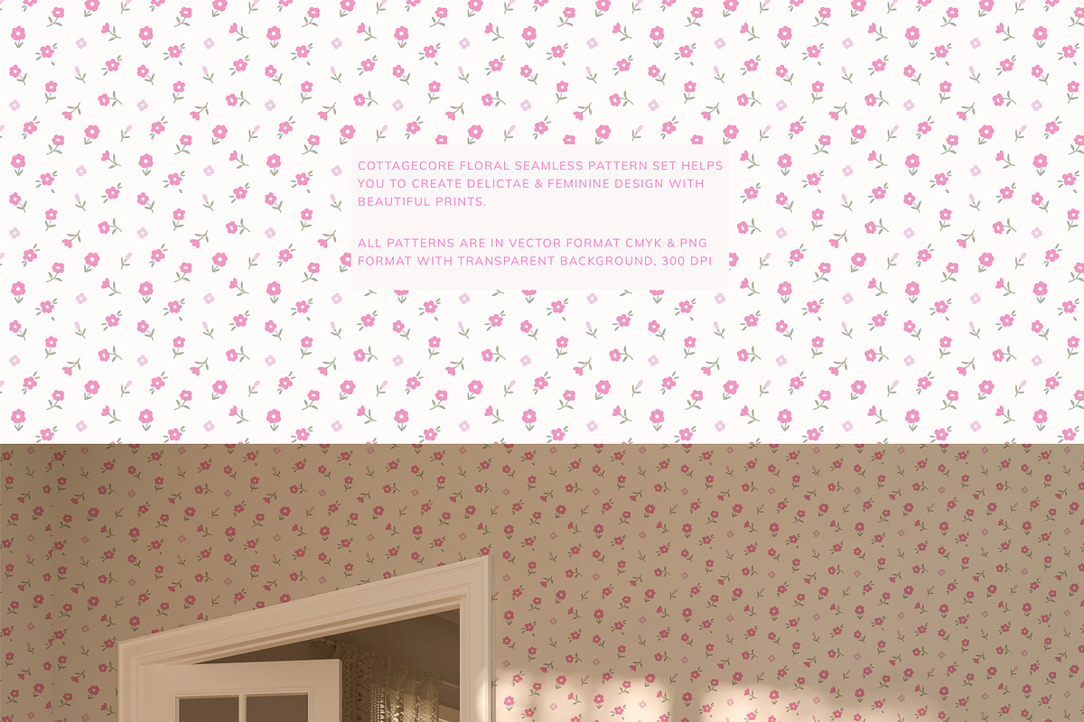 Cottagecore floral patterns pack, an Illustration by nathalieclaire (Photo 5 of 13)