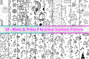 Black Christmas Seamless Pattern, a Pattern Graphic by Digital Studio