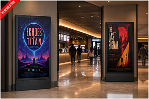Cinema Display Lobby Double Even PSD, an Android Mockup by Bruno's Shop