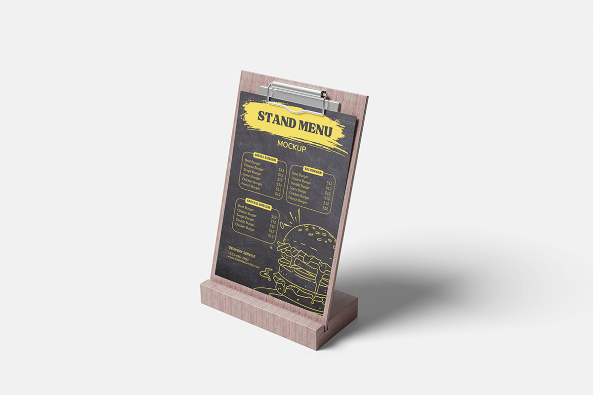 Menu Stand Mockup, a Packaging Mockup by bimockup (Photo 6 of 6)