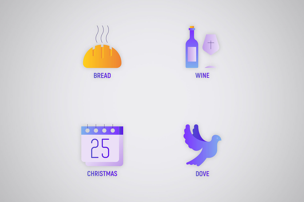 Christianity | 16 Flat Gradient Icon, an Outline Icon by Alex Blogoodf (Photo 7 of 11)