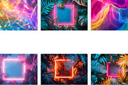 Neon Fluorescent Light Frames Bundle, a Graphic by VetalStock (Thumbnail 2 of 3)