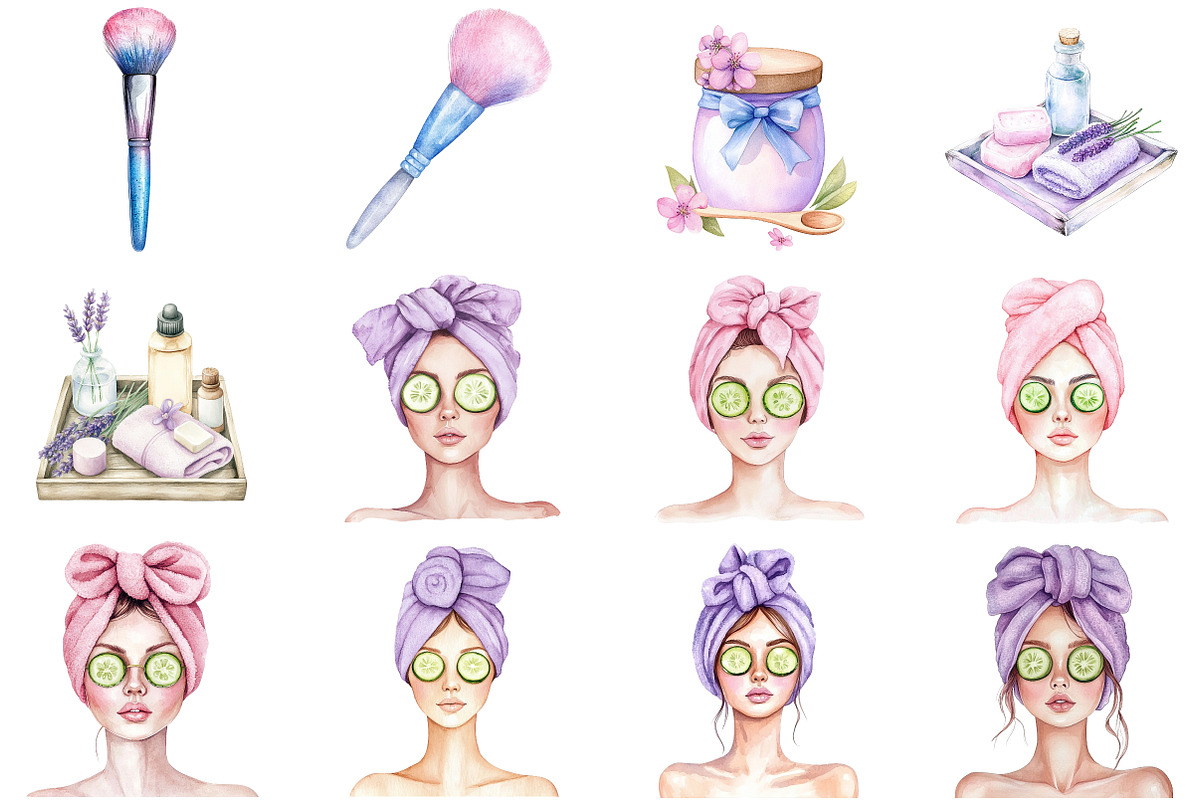 Watercolor Spa Clipart, an Illustration by CitraGraphics (Photo 3 of 5)