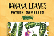 Banana Leaves Watercolor, a Pattern Graphic by Planolla (Thumbnail 5 of 6)