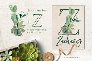 Cacti Watercolor Cactuses Clipart