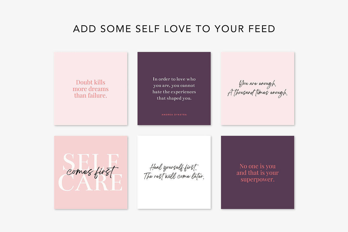 Self Love Quote Templates for Canva, a Social Media Template by DeeBeeDesign (Photo 4 of 10)