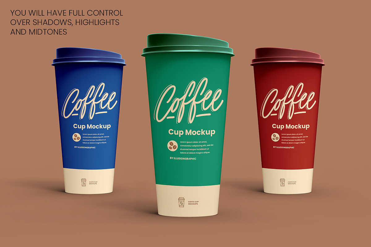 Coffee Cup Mockup - 8 views, a Cups & Container Mockup by Illusiongraphic (Photo 6 of 18)